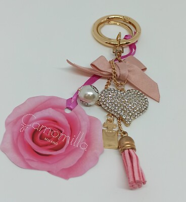 PORTACHIAVI CUORE STRASS E CIUFFO COLORATO CAMOMILLA (CAM0145, CAM0146, CAM0147