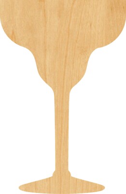 Margarita Glass Laser Cut Out Wood Shape Craft Supply - Woodcraft Cutout