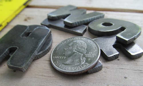 1.25" Tall Rustic Metal Letters, Full Set A thru Z - Picture 3 of 5