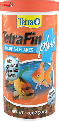 Tetrafin plus Goldfish Flakes 7.06 Ounces, Balanced Diet, with Algae to Promote