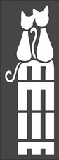 Cats on Fence Stencil 3x8" Reusable Plastic Template