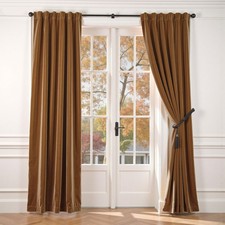 Velvet Blackout Curtains Living Room 2 Panels Luxury Thermal Grommet 84"