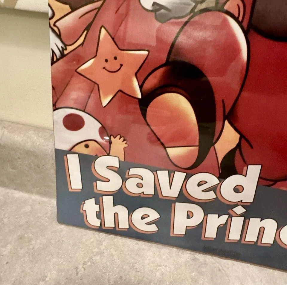 Винтажный плакат 1990 Super Mario Bros «Я спас принцессу» 16x20 запечатанный НОВЫЙ - Изображение 2 из 4