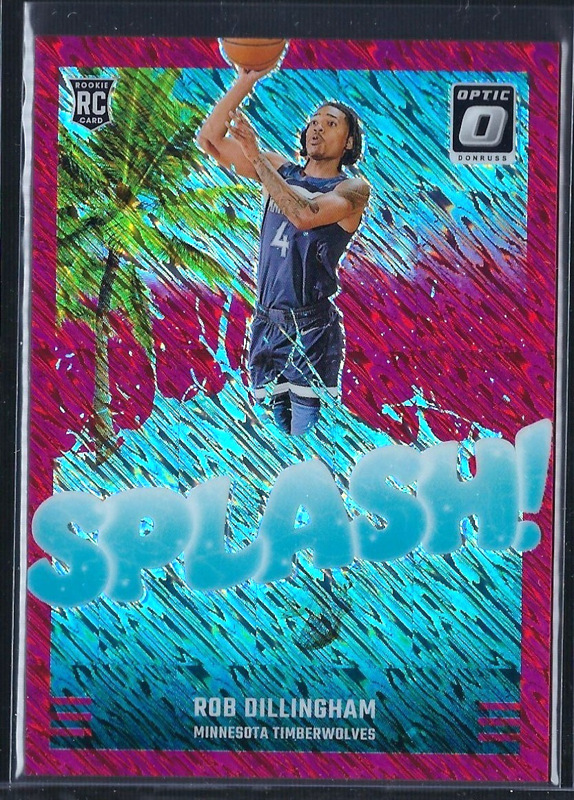 Rob DILLINGHAM 2024 Donruss Optic Splash Red Shimmer #'d  28/75 #8 Timberwolves