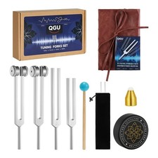 Healing Tuning Fork Set Includes 128Hz, 136.1Hz, 256Hz, 384Hz Weighted an