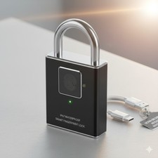 Smart Fingerprint Padlock - Biometric Keyless Security Lock, IP67 Waterproof, US