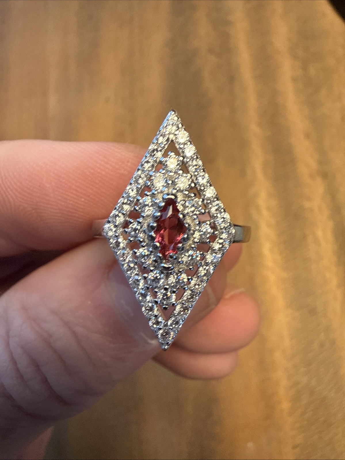 1CT Ruby & White Topaz 925 Solid Sterling Silver … - image 1