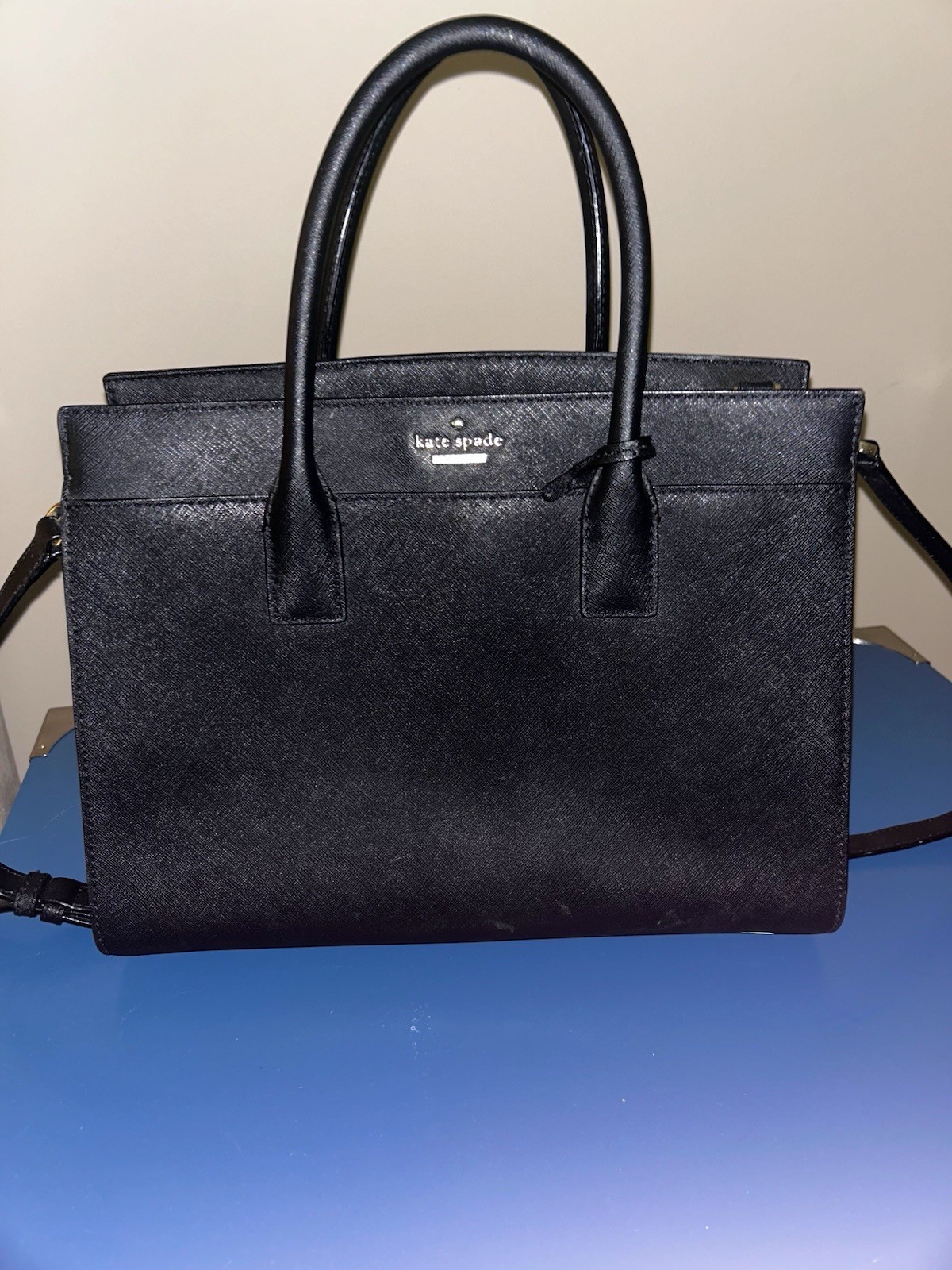 kate spade new york Black Medium Satchel Zip Top Handle w/ Detachable Strap