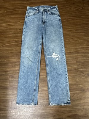 Gap Jeans 90' Loose High Rise Vintage Light Destroy Blue size 26 2R *Stain