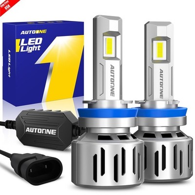 AUTOONE H11 LED Headlight Bulbs High Low Beam 80000LM Super Bright 6500K White