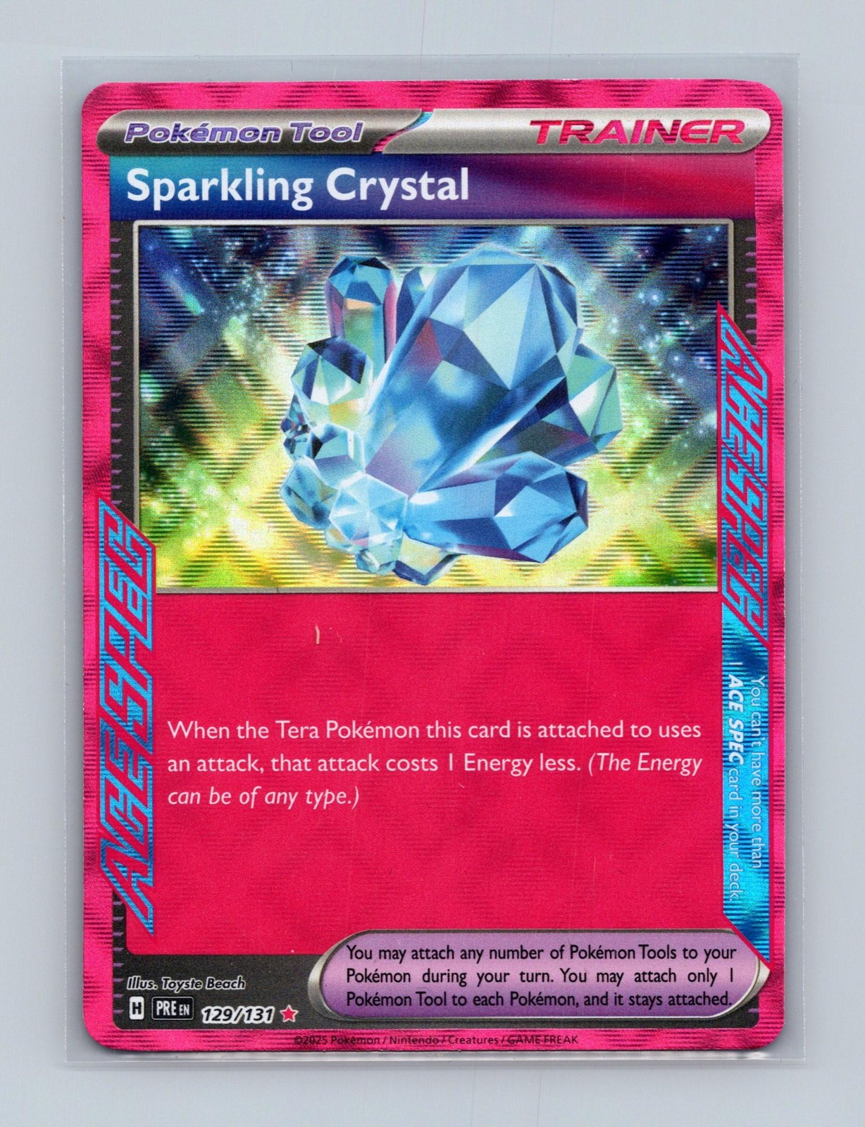 Sparkling Crystal 129/131 ACE SPEC Rare Prismatic Evolutions Pokemon LP