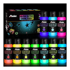 Acrylfarben Schwarzlichtfarbe fluoreszierend 60 ml Glow Nachtleuchtend 10 Farben
