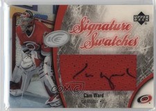 2005-06 Upper Deck Ice Signature Swatches Cam Ward #SS-CW Auto 2a8