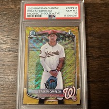 2025 Bowman Chrome Prospects Brayan Cortesia Gold Wave #BCP-211 PSA 10 MLB 1/50