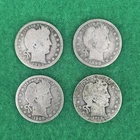 Barber Quarter Lot of 4 Coins - 90% Silver - Worth a look!