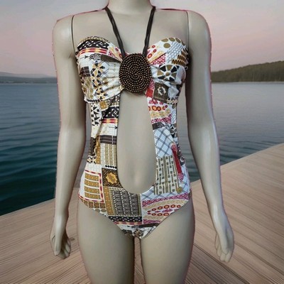 Karl Kani Signature  Women's Bodysuit size L. Multi-color Multi pattern NEW #CB3