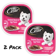 ( 2 Pack ) CESAR Wet Dog Food Classic Loaf in Sauce Smoked Bacon & Egg Flavor