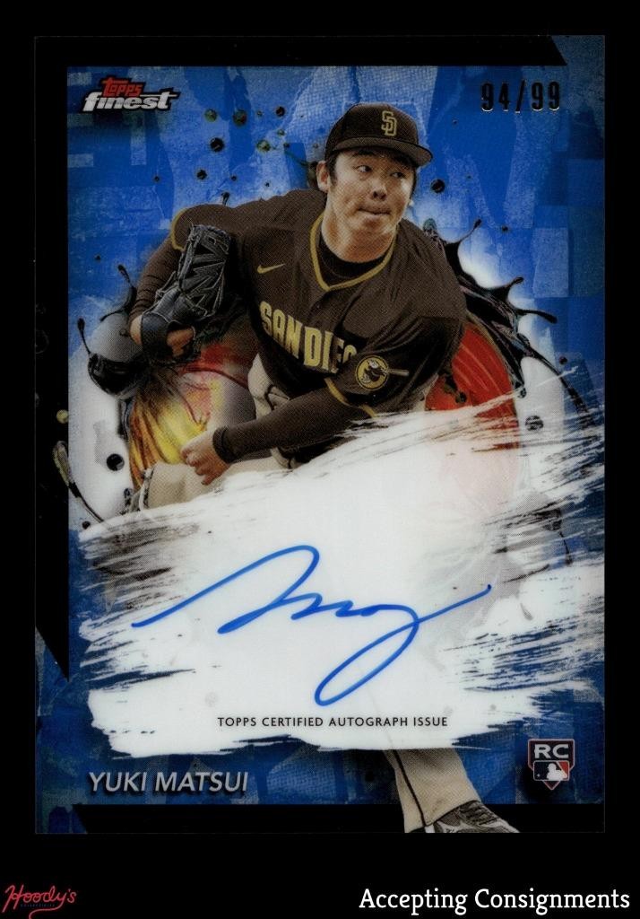 2024 Finest Autographs Blue Refractors #FAYM Yuki Matsui RC Rookie AUTO 94/99