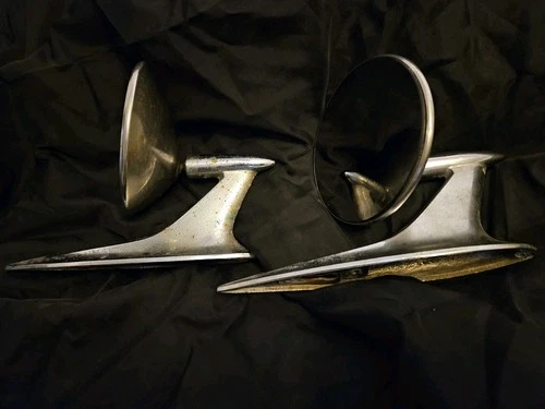 OEM 1950s–60s Chevy Side Mirrors Pair – Vintage Chrome GM Accessory Hot Rod