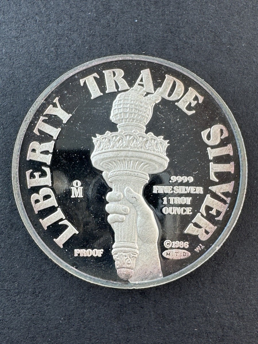 1986 Mexico Mint MTB Statue Liberty Trade RARE 1 OZ .9999 Proof