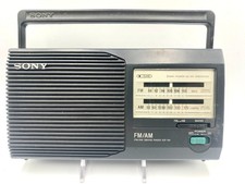 Vintage Sony ICF-24 FM/AM 2 Band Portable Radio Model Tested 2 Way Power AC/DC