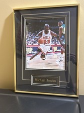 NBA Bulls 23 Michael Jordan Basketball Framed Photo Hanging Wall Decor Nameplate