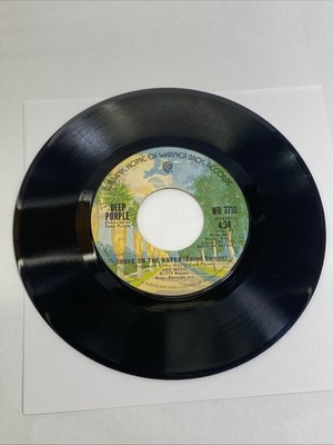 Deep Purple Smoke On The Water 7'' 1973 Vinyl Single 45rpm Warner Bros. Record