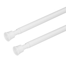 KXLife Tension Curtain Rod, 2 Pack, White, Adjustable 28-40 Inch, No Drilling