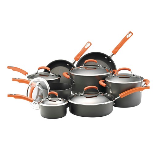 Rachel Ray Hard Anodised 14Pc Cookware Set Non Stick Dishwasher Safe Cookware - Picture 1 of 9
