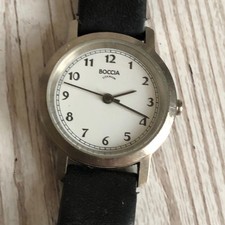 Boccia Titanium Ladies’ Watch (Needs New Strap/Battery) White Face/Black Numbers