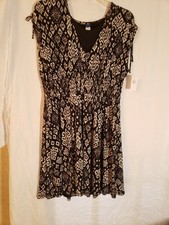 Women's Old Navy Black And White Geometric Pattern Dress Size L(1476)
