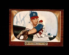 Johnny Logan Signed Original 1955 Bowman Milwaukee Braves Autograph
