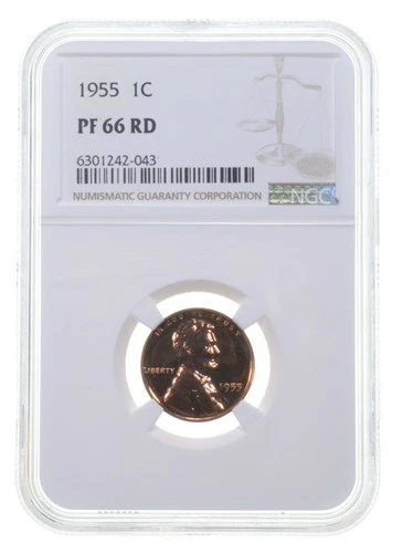 PF66 RD 1955 Lincoln Wheat Cent NGC PR Proof *2880