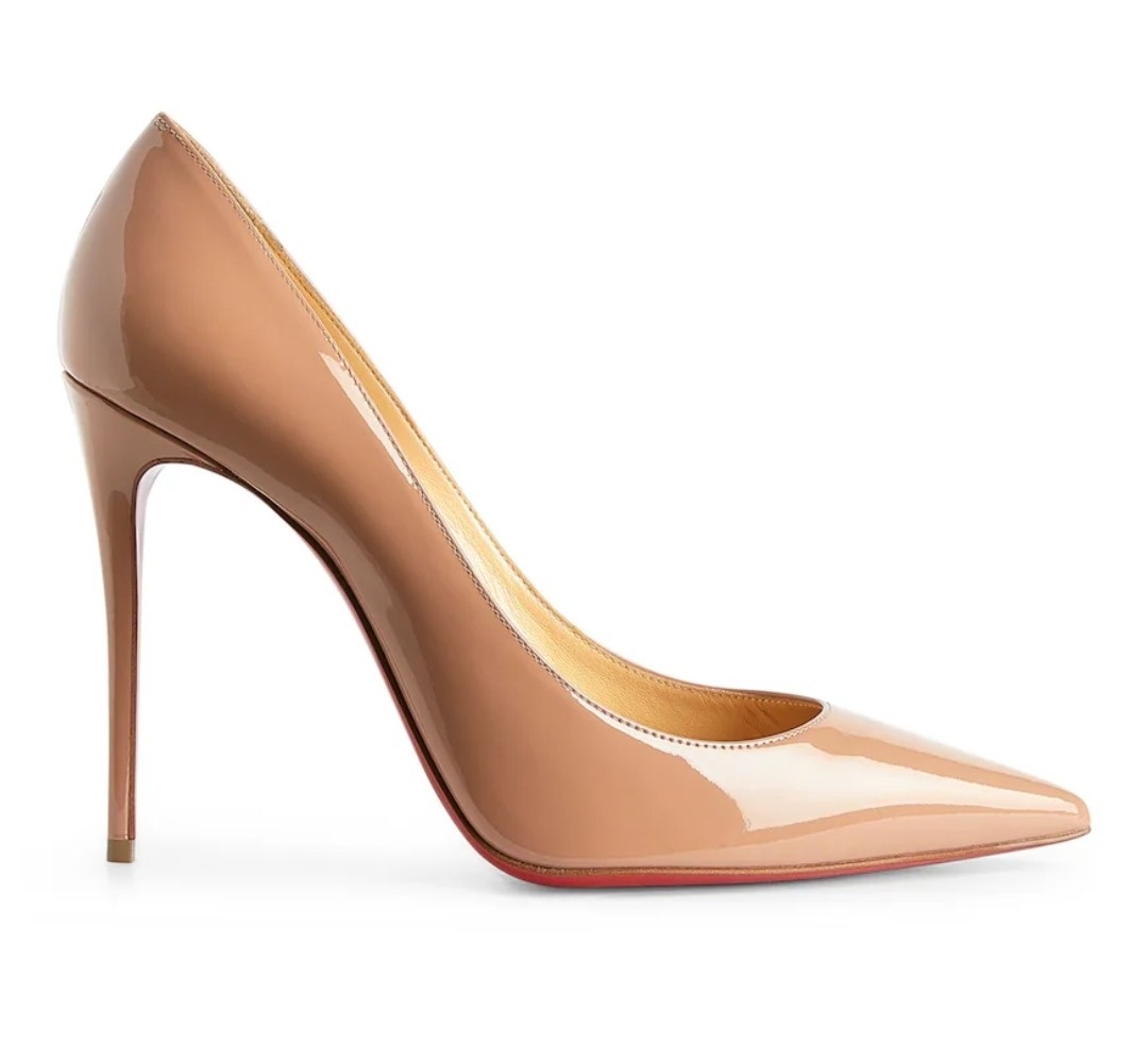 Christian Louboutin Kate 100 Nude Patent 39.5 UK 6.5