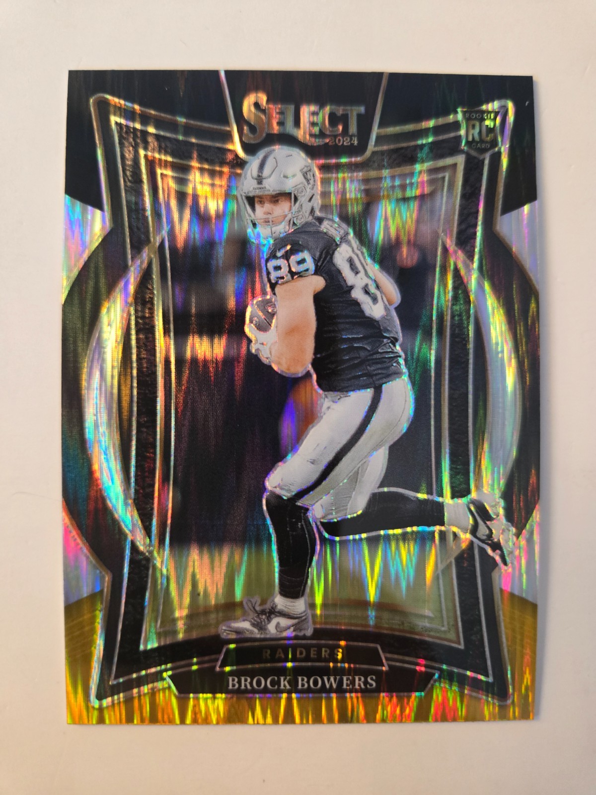 2024 Select Brock Bowers Concourse RC Black and Gold Prizm Shock #31 Raiders