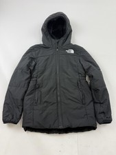 The North Face Jacket Girls Medium 10/12 Black Reversible Hooded Fleece Puffer