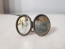 Vintage Victorian Brass Standing Double Circle Two Pictures Frame Easel