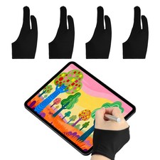 4pcs Artist Drawing Glove l Size Two Fingers Graphics Painting Glove Black
