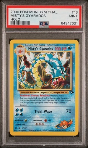 2000 POKEMON GYM CHALLENGE HOLO #13 MISTY'S GYARADOS PSA 9