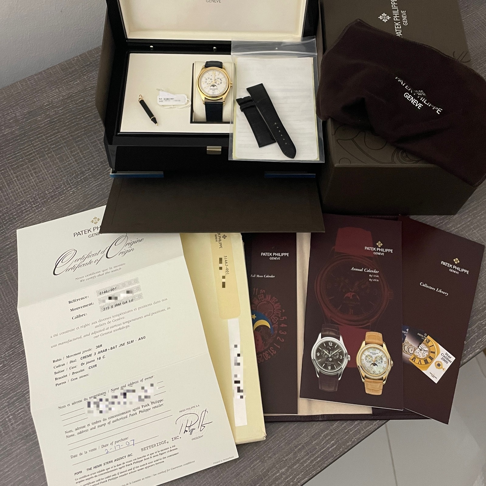 Patek Philippe Annual Calendar 5146J Moon Phase Yellow Gold Ivory Dial 39 Watch