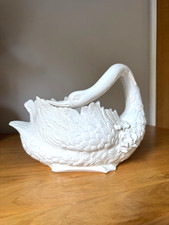 Vintage Antonio Zen Italian ceramic swan cache pot - Casa Pupo