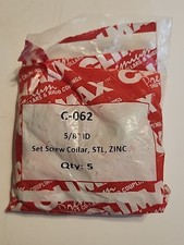 CLIMAX C-062 SET SCREW SHAFT COLLAR 5/8" ZINC NEW SEALED PKG (Set Of 5)