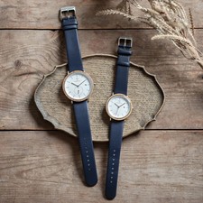 KERBHOLZ ANTON 42mm dąb srebrny granatowy zegarek