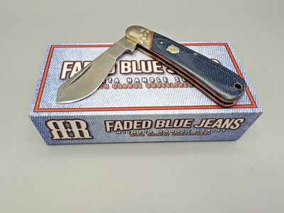 Rough Ryder Faded Blue Jeans Folding Pocket Knife 2.25'' Blade *Pre Owned*