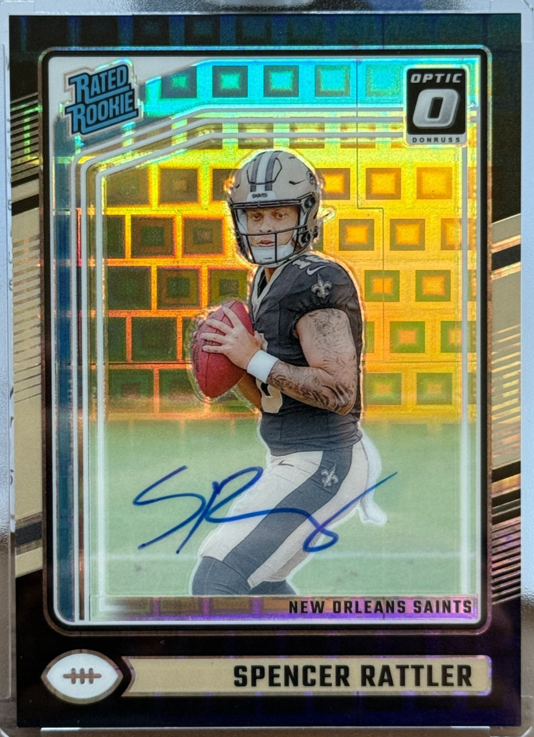 2024 Donruss Optic Spencer Rattler Rated Rookie Auto Black Pandora /25 (RC,AU)