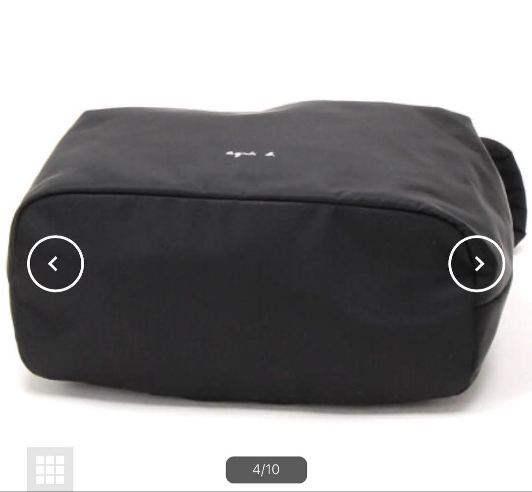 Agnes B Drawstring Backpack Nylon Black Near Mint… - image 9