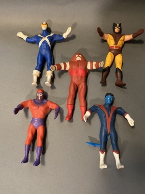 Lot of 5 Marvel Bend-Ems - Wolverine, Cyclops, Magneto, Nightcrawler, Juggernaut