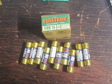 NEW BOX OF 10 Bussmann/Fusetron FRN-15 15 Amp 250V Dual Element Time Delay