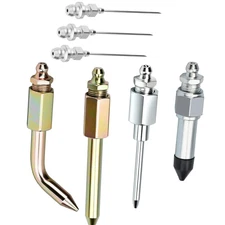 7pc Grease Gun Accessory Kit with Needle Nozzles Dispenser Rubber Tip Adapters