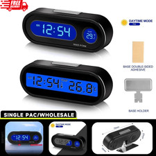 Mini Car Auto Thermometer Digital LCD Time Table Clock W/ Backlight Small